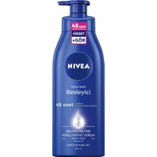 NIVEA Besleyici Vücut Sütü 400ml; Kuru ve Çok Kuru Ciltler;48 Saat Nemlendirici Vücut Losyonu;E Vitamini ve Badem Yağı İçerir