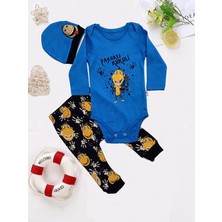 Baby Bonta Erkek Bebek 3 Lü Takım Kukuli Baskılı 6-12 Ay