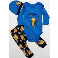 Baby Bonta Erkek Bebek 3 Lü Takım Kukuli Baskılı 6-12 Ay
