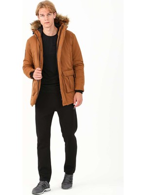 Maraton Regular Erkek Kapüşonlu  Camel Parka