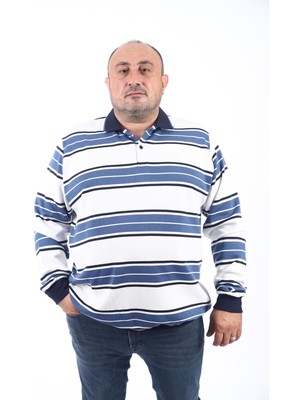 Starbattal Büyük Beden Polo Yaka Selanik Sweat 22405-INDIGO