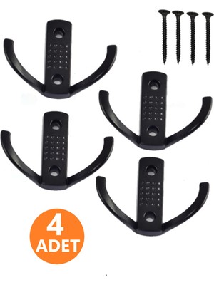 Nobel 4 Adet Mat Siyah Metal Askılık