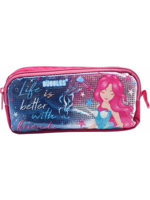 Bubbles Life Is Better With Friends Hologramlı Kalem Çantası