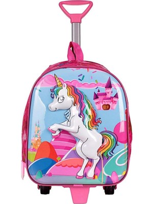 Dzc Kuzenler Avm Anaokulu Kreş Çocuk Valiz Sırt Çantası Çekçekli Happy Lol Bebek Şeker Kız Sert Ön Yüzey 5d Pembe