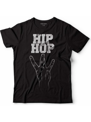 Kendim Seçtim Hıp Hop Işareti Simgesi Hıphop Hey Dostum Çocuk Tişört Siyah