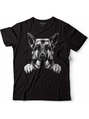 Kendim Seçtim German Shepherd Alman Kurdu Polıce Dog Çocuk Tişört Siyah