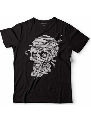 Kendim Seçtim Skull Korsan Kuru Kafa Rock Zafer Işareti Metallıca Çocuk Tişört Siyah