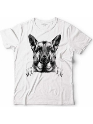 Kendim Seçtim German Shepherd Alman Kurdu Polıce Dog Çocuk Tişört Beyaz
