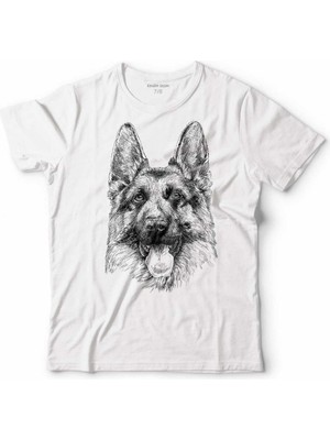 Kendim Seçtim German Shepherd Alman Kurdu Polıce Dog Çocuk Tişört Beyaz