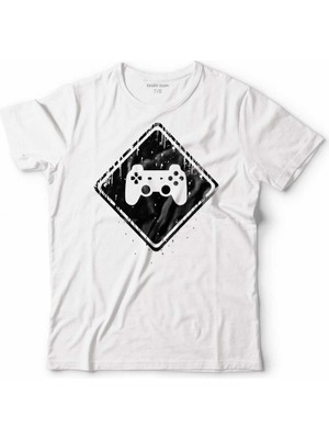 Kendim Seçtim Lets Play Oyun Konsolu Gamıng Play Statıon Çocuk Tişört Beyaz