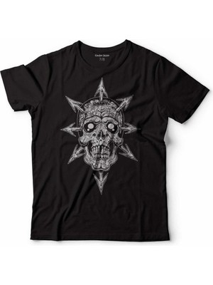 Kendim Seçtim Cadılar Bayramı Kuru Kafa Iskelet Halloween Çocuk Tişört Siyah