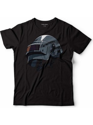 Kendim Seçtim Pubg Pub G Kask Helmet Miğferi Çocuk Tişört Siyah