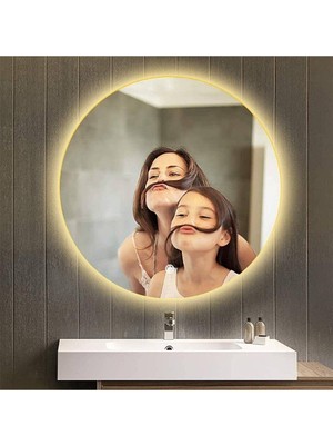 DNR 90 Cm Günışığı Ledli Yuvarlak Banyo Aynası Tuvalet Aynası