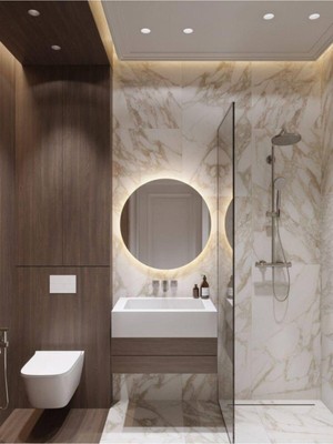 DNR 60 Cm Günışığı Ledli Yuvarlak Banyo Aynası Tuvalet Aynası