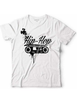 Kendim Seçtim Dj Hip Hop Kaset Musıc Rap Rep Logo Çocuk Tişört Beyaz