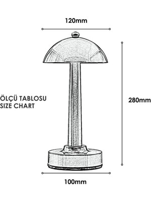 Ovata Rose Dekoratif Şarjlı Masa Lambası