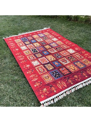 Tuğra Halı Şal 10650 Fırsat Etnik Desenli Modern Kilim