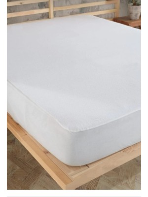 AYHOME Pamuklu 180 x 200 cm Fıtted Sıvı Geçirmez Yatak Alezi Koruyucu Tulum Beyaz Renk