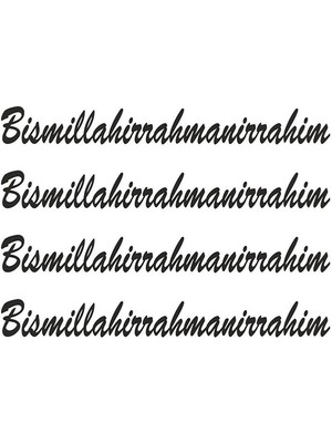 TSC Bismillahirrahmanirrahim Besmele Kapı Kolu Sticker 8 Adet S