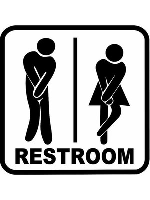 TSC Tuvalet Wc Kapısı Sticker Yapıştırması Siyah Renk 20CM