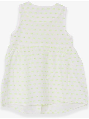 Breeze Kız Çocuk Elbise Önü Düğmeli Beyaz Soft (1-4 Yaş)