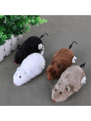 18 Kurmalı Kedi Eğitim Oyuncağı Tüylü Peluş Fare Yakalama İnteraktif Sevimli Eğlenceli Oyuncak