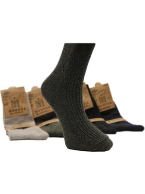 Meguca Socks Erkek ve Kadın Kışlık Termal Etkili Lambswool Yün Çorap 5 Çift