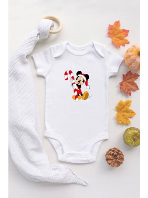 Tuğba Baby Tuğba Baby Yılbaşı Temalı Yeni Yıl Badi  Baskılı Pamuklu Zıbın