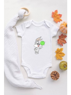 Tuğba Baby Tuğba Baby Bebek Bugs Bunny  Baskılı Pamuklu Zıbın