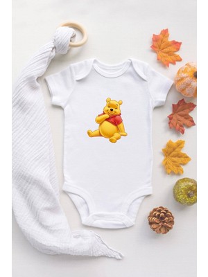 Tuğba Baby Tuğba Baby Sevimli Ayı Winnie The Pooh  Baskılı Pamuklu Zıbın