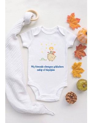 Tuğba Baby Tuğba Baby Bebek Küçük Prens Baskılı Ekru Çıtçıtlı