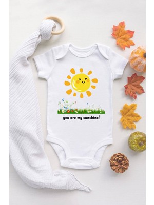 Tuğba Baby Tuğba Baby You Are My Sunshine Güneş  Baskılı Pamuklı Zıbın