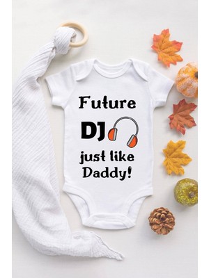 Tuğba Baby Tuğba Baby Erkek Ekru Bebek Dj Daddy Baskılı Çıtçıtlı Body