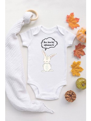 Tuğba Baby Ben Hiç Ağlamam Ki Tavşan  1 Baskılı Pamuklu Zıbın