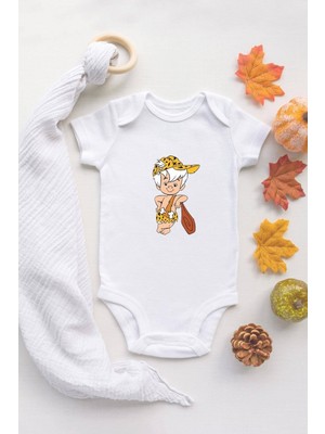 Tuğba Baby Tuğba Baby The Flintstones Bam Bam  Baskılı Pamuklu Zıbın