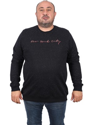 Moc Grande Siyah Uzun Kol Erkek Sweatshirt Regular Fit Düz Renk Tasarımıyla Şık 22704-SIYAH