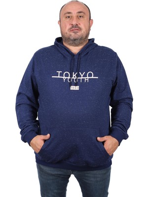 Moc Grande Mocgrande Büyük Beden Erkek Sweat Kapüsonlu Tokyo 22702-LACIVERT