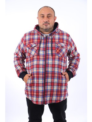 Moc Grande Büyük Beden Kapüşonlu Sweatshirt Bordo Uzun Kol Erkek Çift Cepli Tasarım