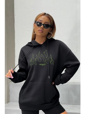 Trendypassion Unisex Green Angel Fire Sweatshirt