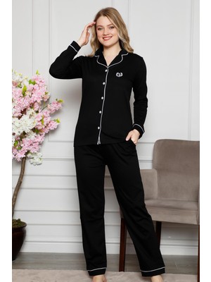 Farya Home Dreamy Pamuklu Biyeli Gömlek Pijama Takımı Kırmızı