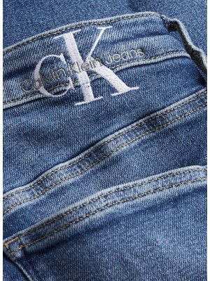 Calvin Klein Yüksek Bel Dar Paça Skinny Fit Koyu Mavi Kadın Denim Pantolon J20J2193111A4