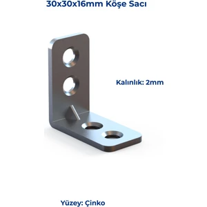 Köşe Sacı 2mm 16X30X30MM Çinko