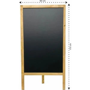 Ahşap Ayaklı Menü Tahtası Kara Tahta 60X110 cm