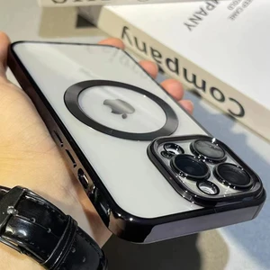 M.TK Moveteck Apple Iphone 12 Pro Max Kılıf Manyetik Kaplama Magsafe Uyumlu Parlak Kare Kenarlı Kapak