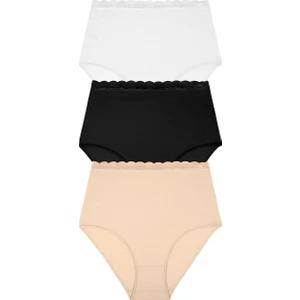 3 Lü Paket Pamuklu Yüksek Bel Slip Külot