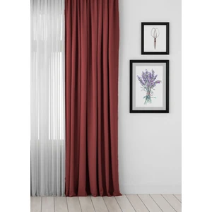 Ran Perde Diamond Düz Fon Perde - Pilesiz Dikim - Kiremit - 7415R71