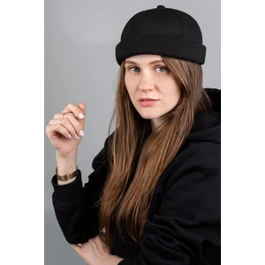 Hiphop Kadın Şapka Docker %100 Pamuk Siyah Tokalı