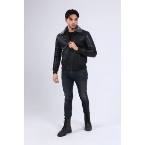 Deri Mont Erkekler İçin Kürklü Tasarım ve Rahat Kullanım Siyah Renk