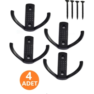 4 Adet Mat Siyah Metal Askılık