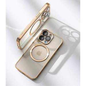 M.TK Moveteck Iphone 12 Pro Kılıf Kamera Lens Çıkıntı Koruma Kenarı Parlak Magsafe Magnetik Şeffaf